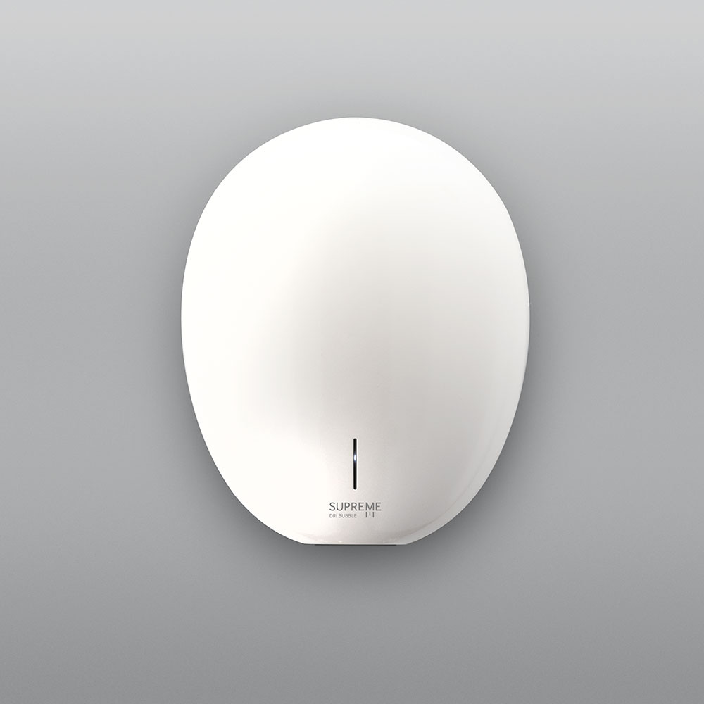 Supreme dri bubble hand dryer metallic white