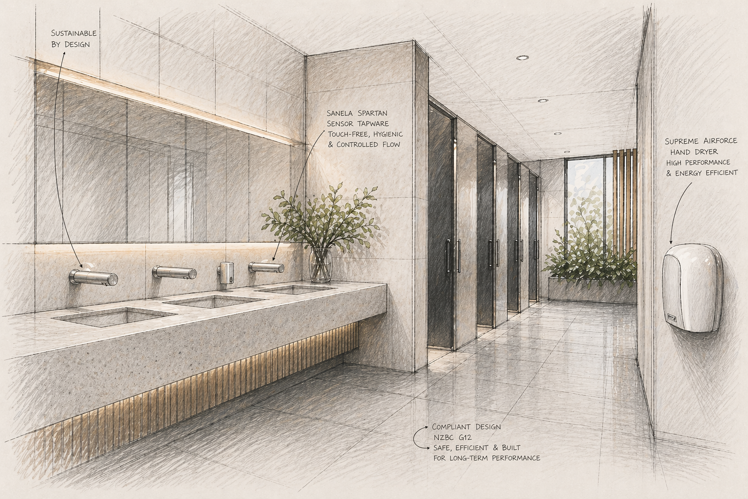 Specifying for Sustainable and Compliant Commercial Bathrooms